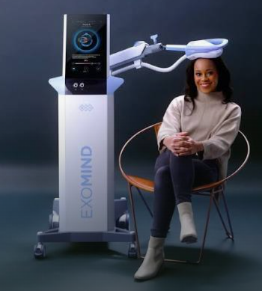 Exomind, equipamento de estimulação magnética transcraniana em uso